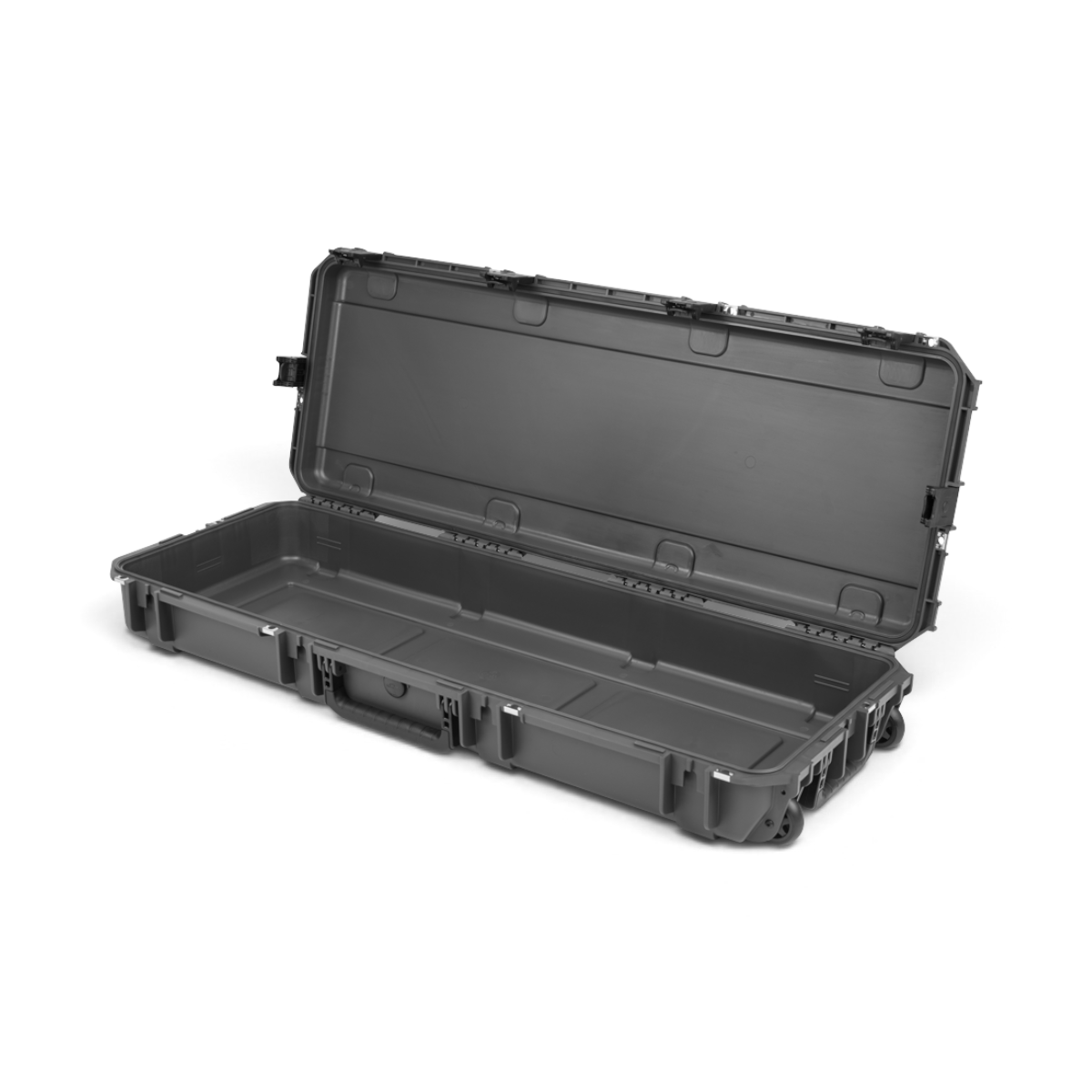 SKB Cases iSeries 4214-5 Overland waterproof storage case in charcoal grey with open lid and durable latch system