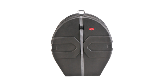 16 x 30 Bass Drum Case - Marching with durable Roto-X design, featuring upright stability and secure front strap for easy transport.