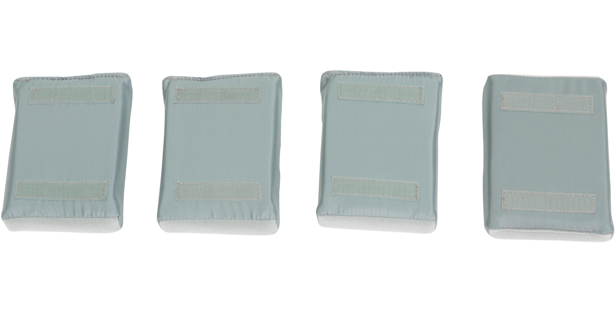 Back view of Four Pack Nylex Foam Pad Kit showing stitched hook tabs for secure and easy attachment inside protective cases.