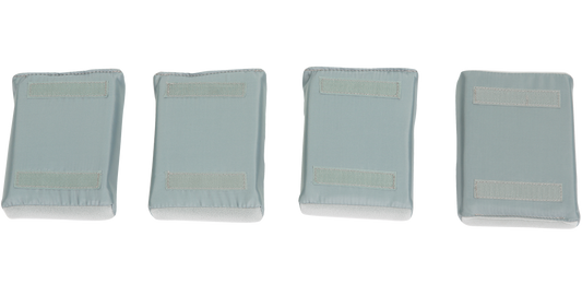 Back view of Four Pack Nylex Foam Pad Kit showing stitched hook tabs for secure and easy attachment inside protective cases.