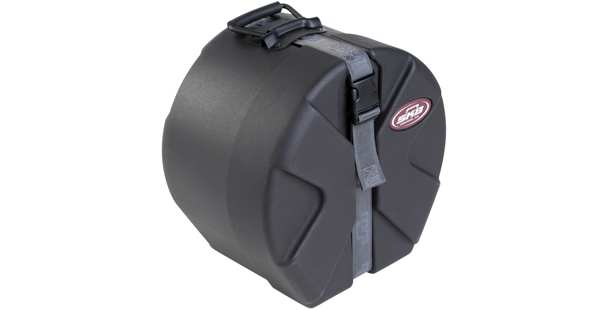 Side view of Durable 6x12 Snare Case with ergonomic handle and molded design for easy lifting and stacking stability.
