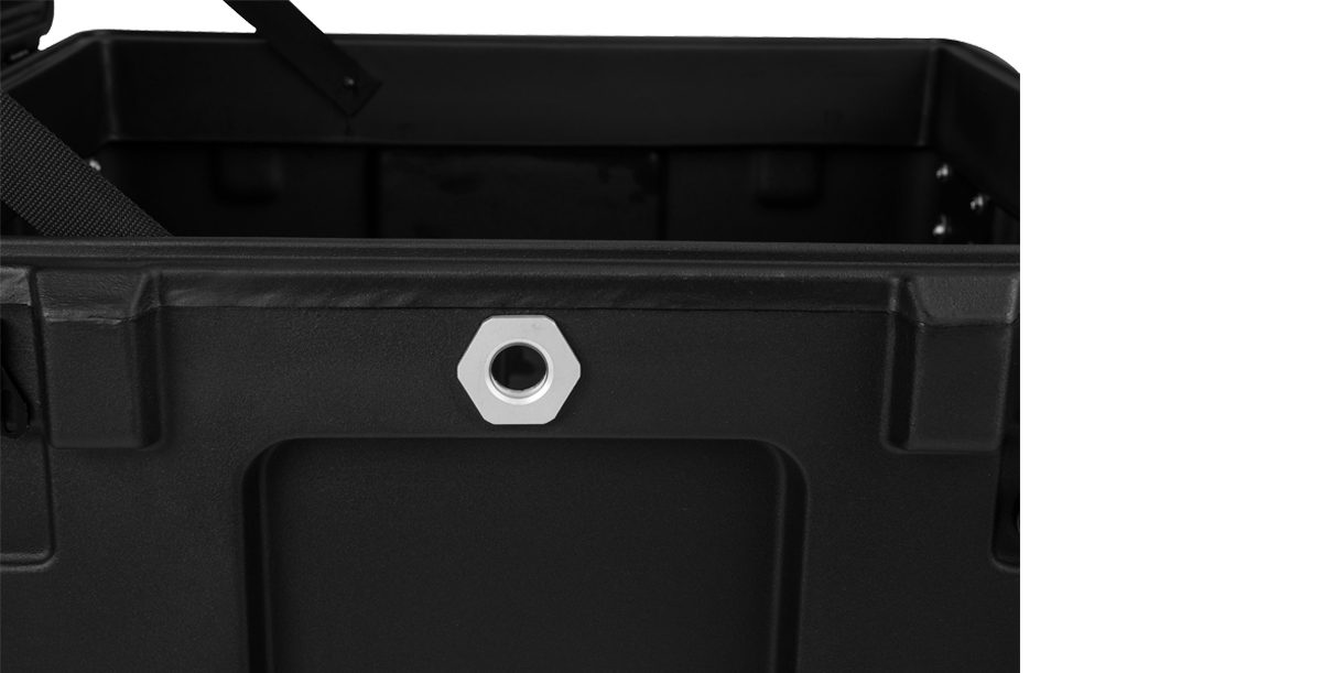 rSeries TA446 Viewing Port - Durable Window Access mounted on black single-lid case for secure visual inspection of contents.
