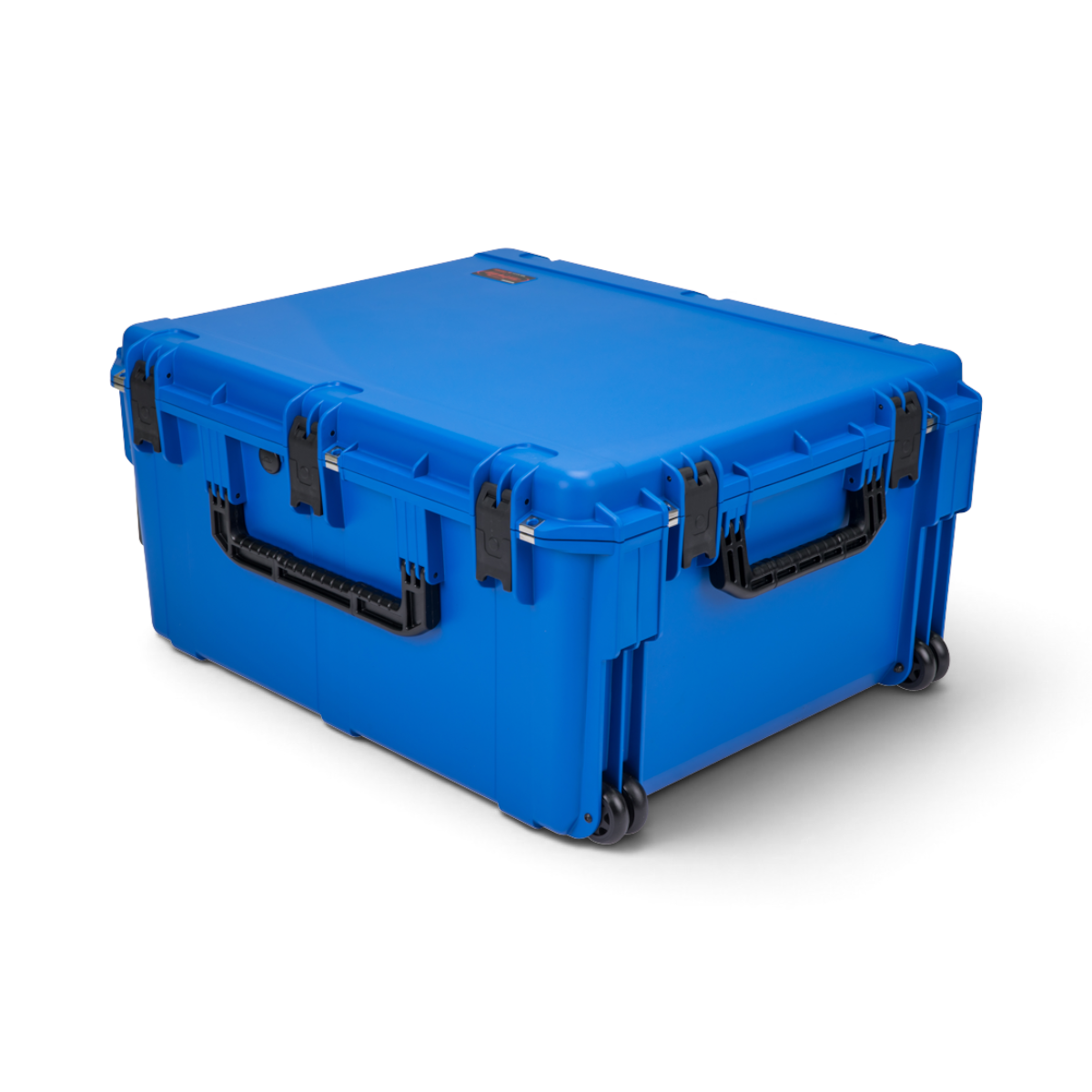 SKB Cases iSeries 3026-15 blue waterproof hard case with wheels, trigger latches, and rubber over-molded handles.