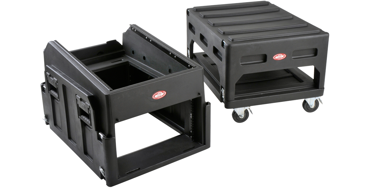 Versatile Mighty GigRig Rolling Rack System in open configuration, highlighting 14U steel rails and modular design for audio gear.