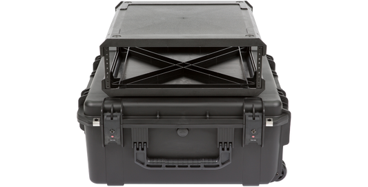 Lightweight Injection Molded Fly Rack - 3U iSeries shown detached from case, highlighting internal rack structure for secure equipment mounting.