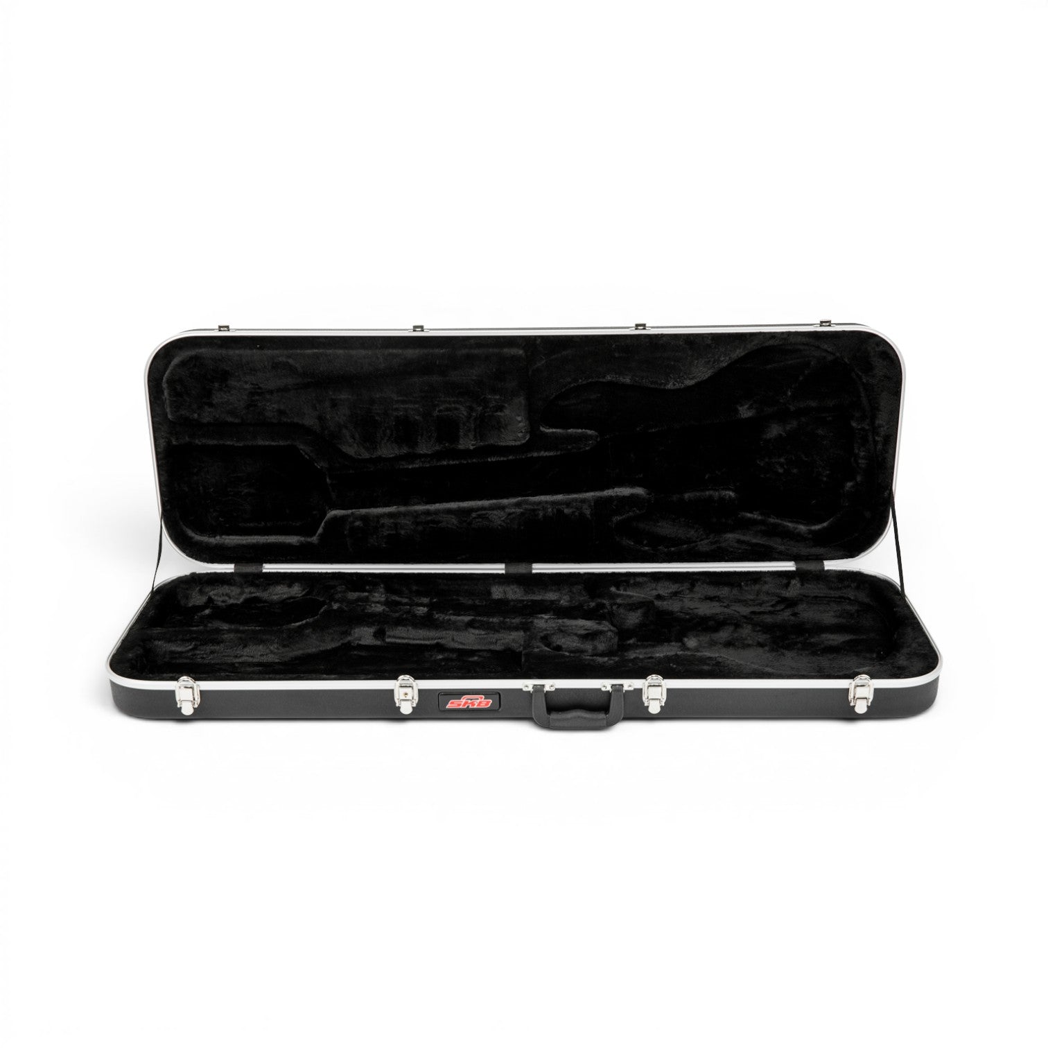 Interior view of Electric Bass Guitar Case - Economy with plush EPS lining and molded compartments for secure instrument storage.