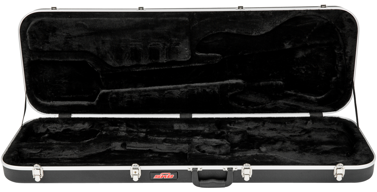 Interior view of Electric Bass Guitar Case - Economy with plush EPS lining and molded compartments for secure instrument storage.