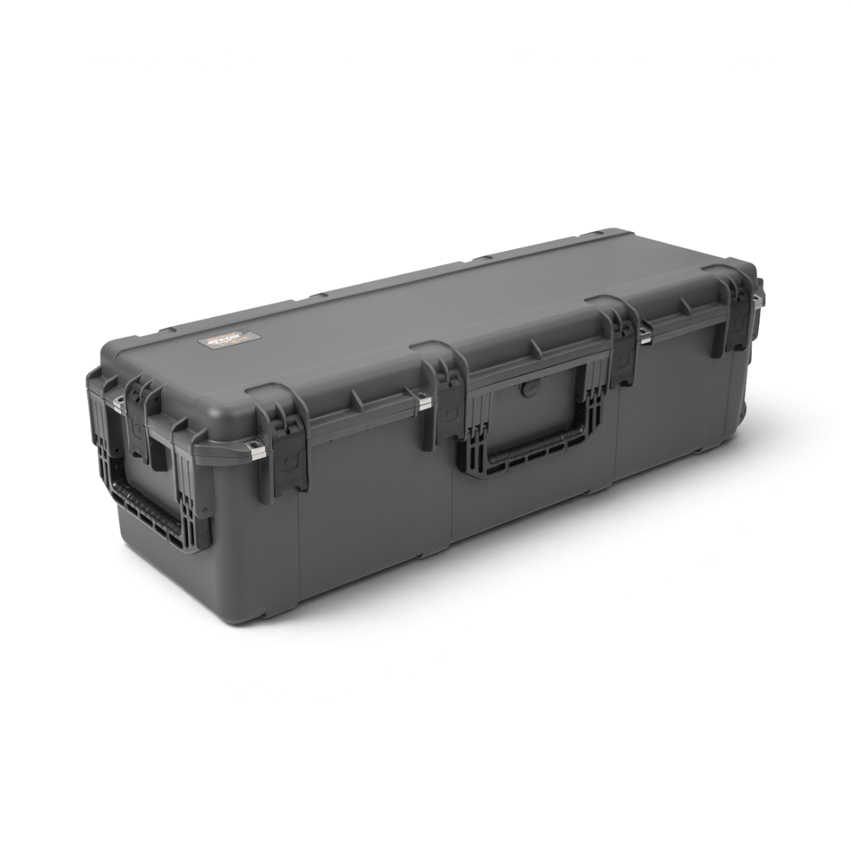 SKB Cases iSeries 4213-12 charcoal grey waterproof overland storage case with heavy-duty latches and carry handle.