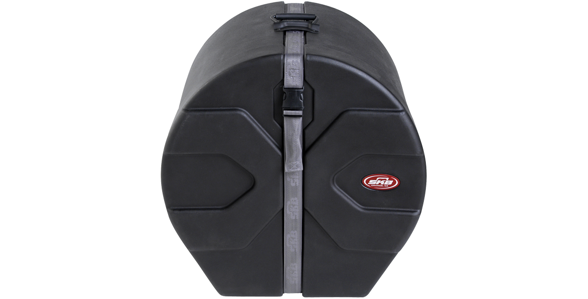 16 x 18 floor tom drum case with molded feet and durable Roto-X design for stable upright storage and transport protection.