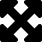 Black cross symbol on a white background
