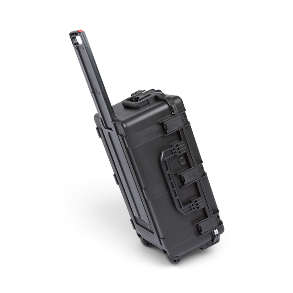 SKB Cases iSeries 2615-10 black waterproof rolling equipment case with an extended pull handle on a white background.