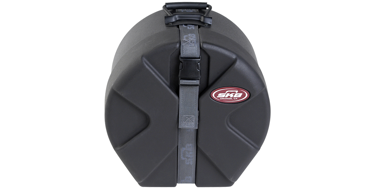 6 x 10 Snare Case with durable Roto-molded shell and secure strap closure, ideal for protecting snare drums during transport.
