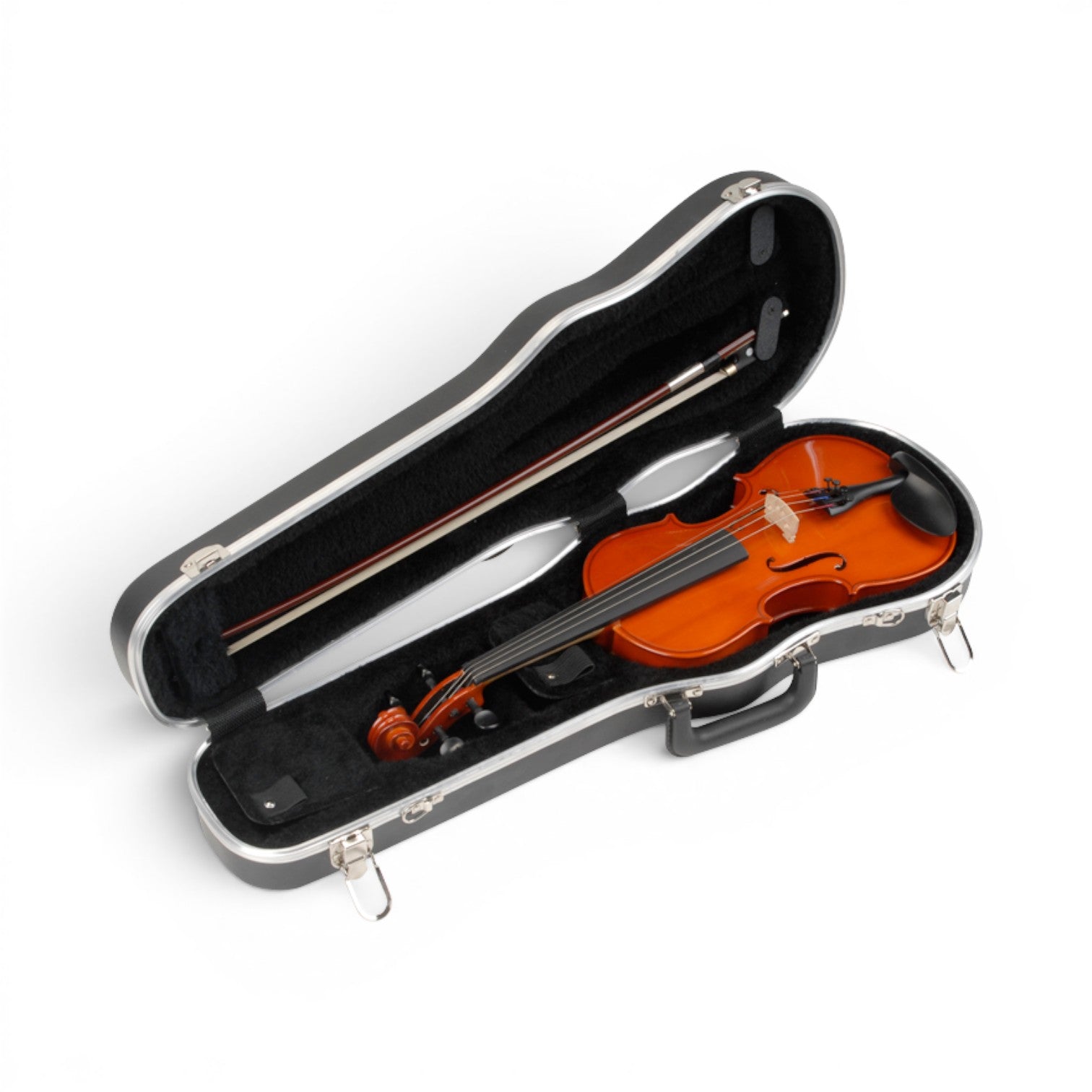 Violin Viola Deluxe Case - Instrument Protection featuring interior bow holders and padded compartments for violin or viola safety and organization.