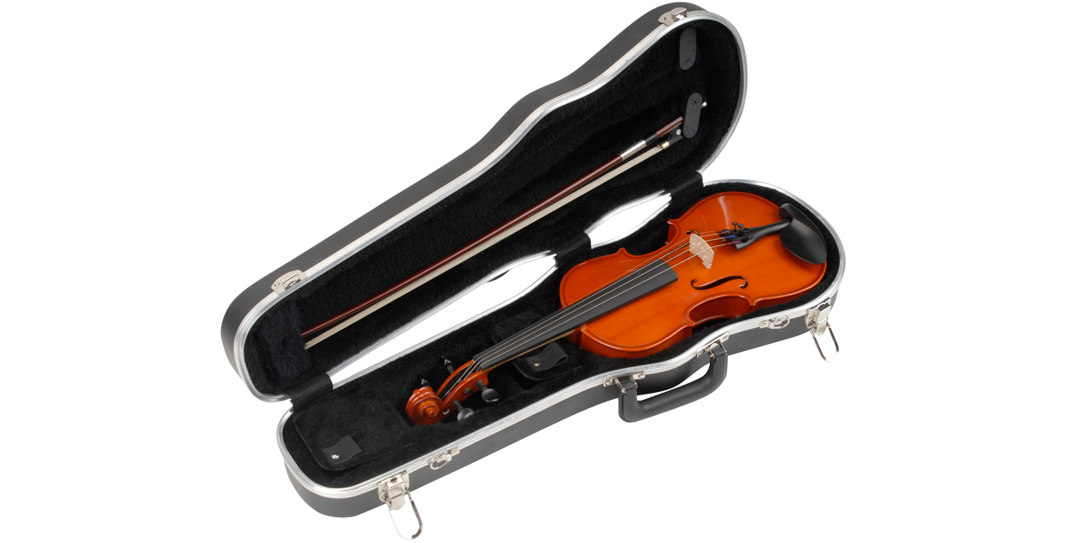 Violin Viola Deluxe Case - Instrument Protection featuring interior bow holders and padded compartments for violin or viola safety and organization.
