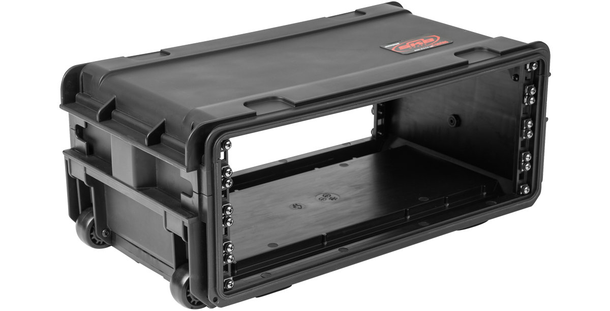 4U Injection Molded 11" Deep Rack w/Wheels, Black