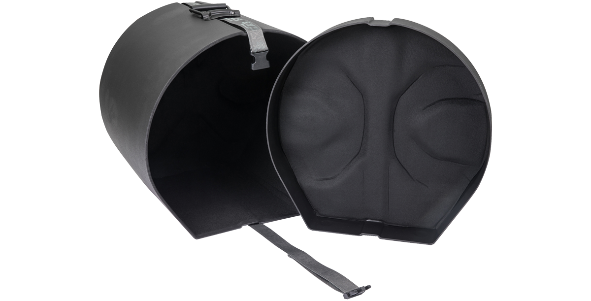 Open SKB Ultimate Drum Case Set showing padded interior designed to protect bass drum from impact and wear.