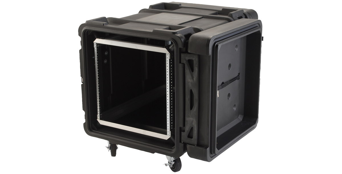 30-Inch Shock Rack - Durable rSeries Case with open front view showing deep server mounting space and aluminum frame for IT equipment.