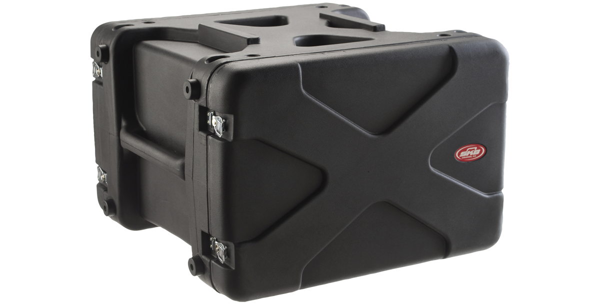 Rear view of 20-inch shock rack case featuring rugged design and reinforced corners for ultimate gear protection.