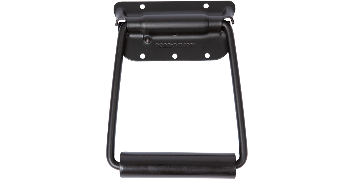 6.94 Extended Handle for 3R Cases in black metal, designed for enhanced grip and compatibility with WK12 edge wheels in vacuum accessory kits.