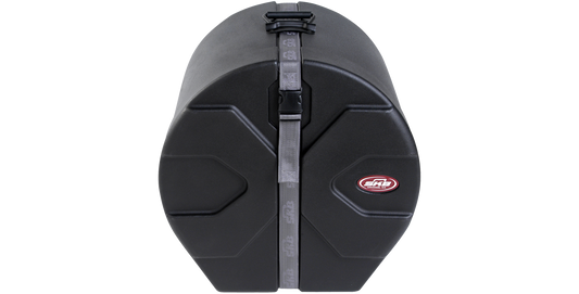 14x16 Marching Bass Drum Case with durable molded shell and secure strap closure for reliable protection and easy transport.