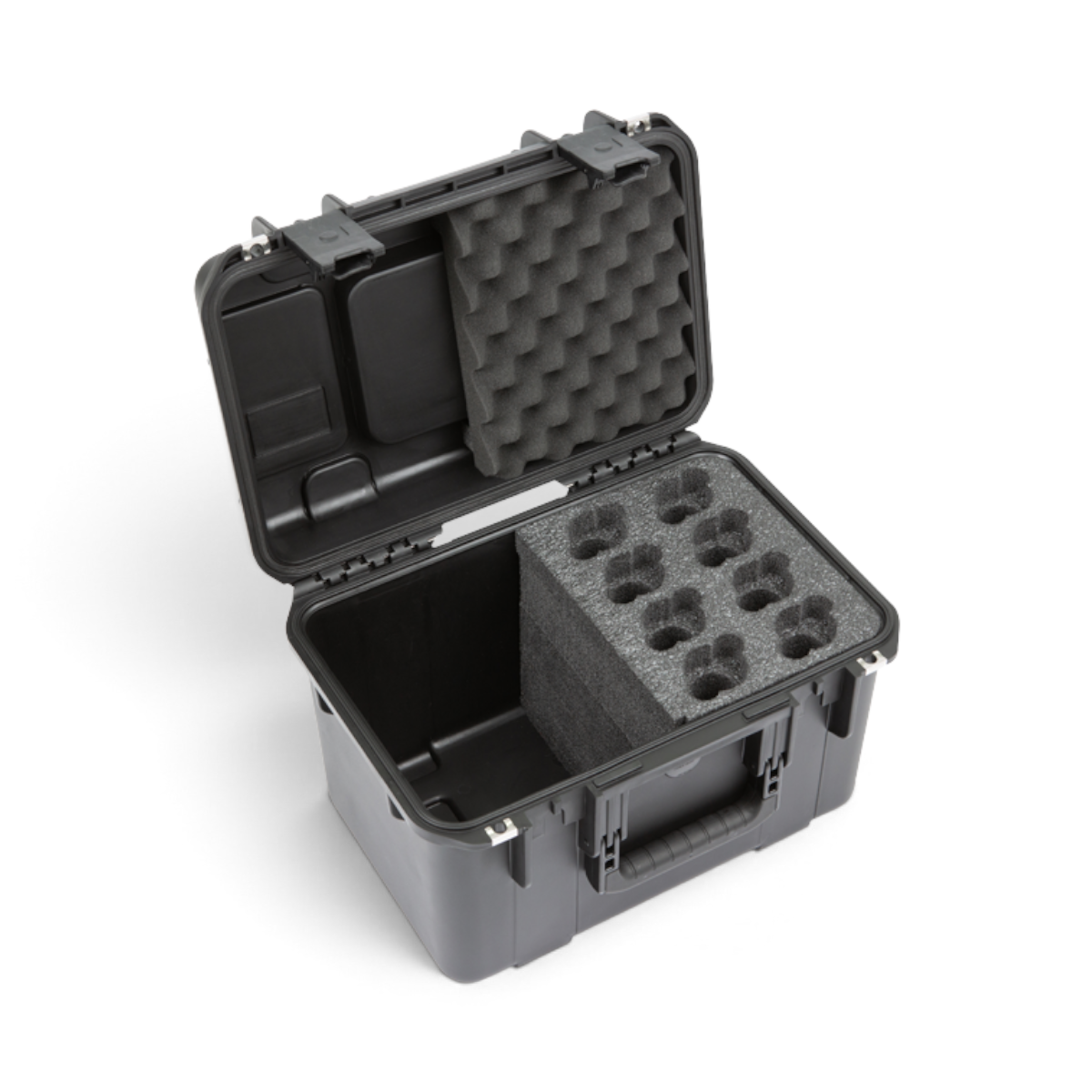 SKB Cases iSeries 8-mic waterproof hard case with custom foam interior for eight handheld microphones and cable storage