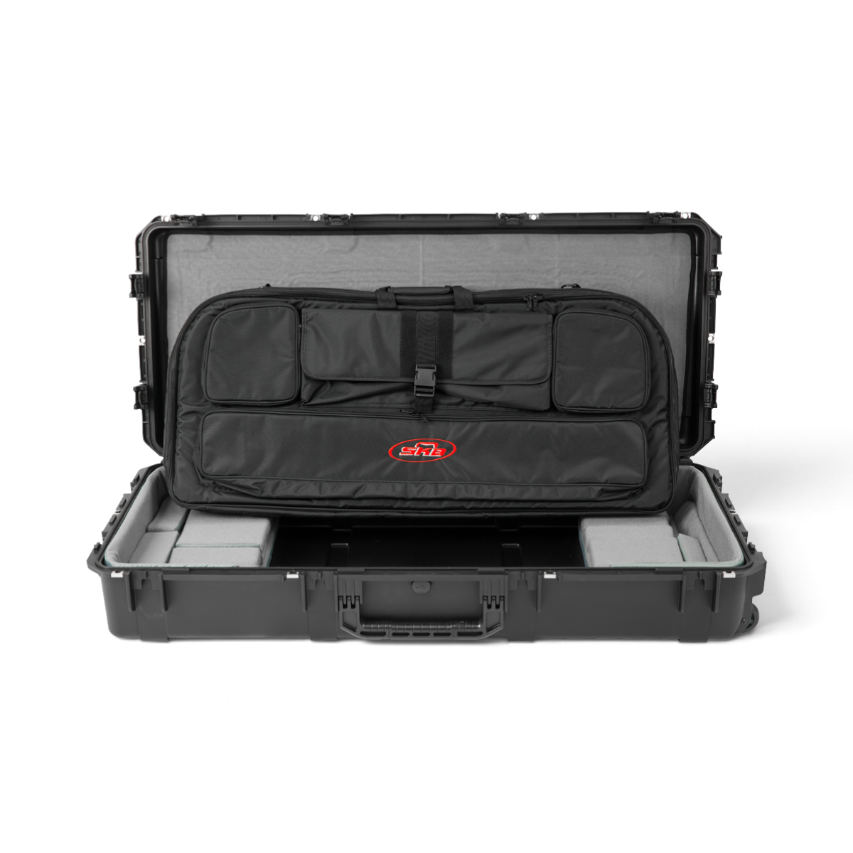SKB Cases iSeries hard-soft combo archery case with a durable black hard shell and removable soft equipment bag