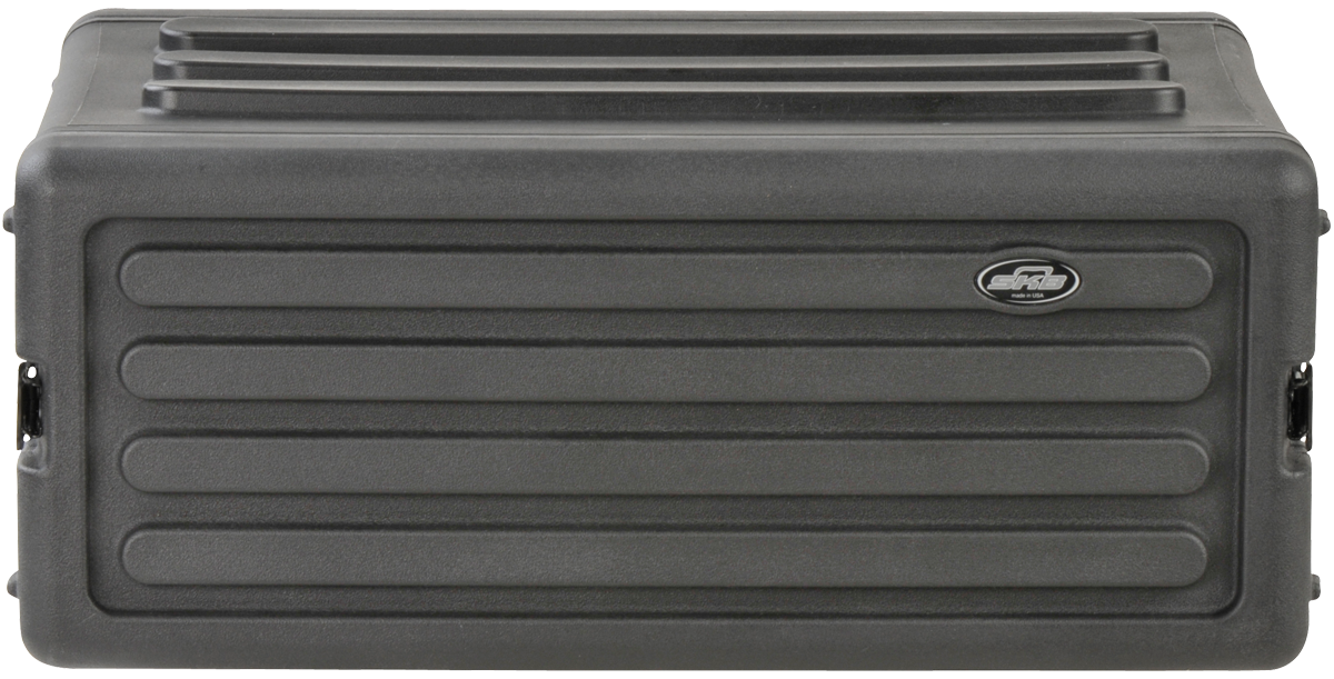 Rear view of 4U Shallow Rack Case - Durable Equipment Storage with sealed back panel and molded ribs for stacking stability.