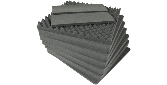 Replacement Foam for 3i-2222-12 iSeries Cases with cubed and convoluted layers for custom fit and secure storage in single-lid protective cases.