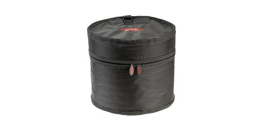 10 x 12 Tom Drum Gig Bag in black ballistic nylon with dual zippers and top logo, ideal for protecting and carrying tom drums.