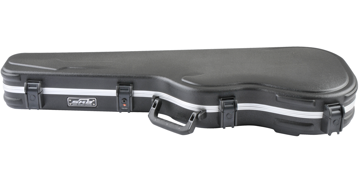 Electric Guitar Case - TSA Locks closed view with molded exterior and cushioned handle for durable and secure transport.