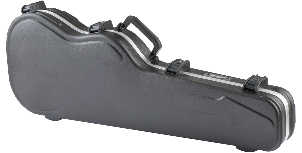 Electric Guitar Case - TSA Locks rear view highlighting rugged molded shell and ergonomic handle for easy carrying.
