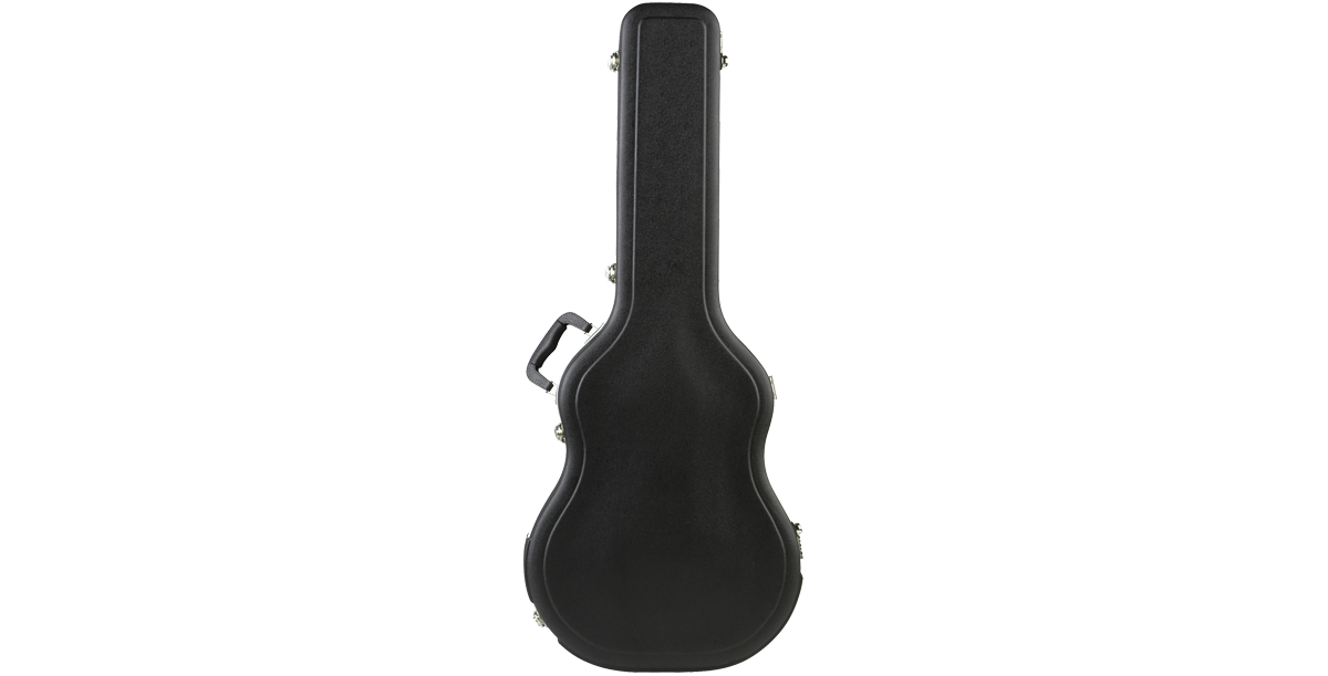 Economy Thin-line Acoustic Case with durable black exterior, ideal for classical and thin-body guitars. Lightweight design offers quality and value.