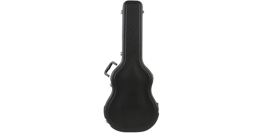 Economy Thin-line Acoustic Case with durable black exterior, ideal for classical and thin-body guitars. Lightweight design offers quality and value.