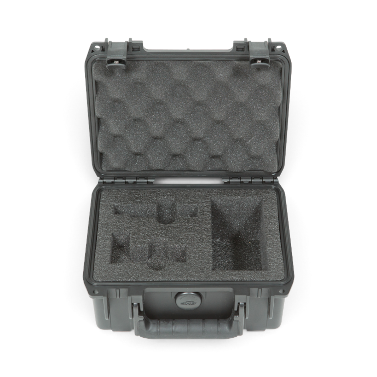 SKB Cases iSeries waterproof hard case with custom-cut foam interior for Sennheiser AVX wireless audio equipment.