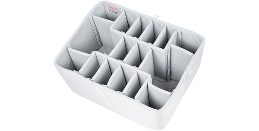 Top view of Think Tank iSeries 2217-12 Divider Set showcasing versatile padded sections. Perfect accessory kit for secure storage and transport.