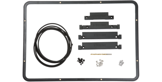 iSeries 1813 Panel Mounting Kit with gasket, drill jigs, and hardware for secure flush panel installation in 3i-1813 cases.