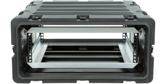 Front view of 20 inch durable lightweight shockproof rack case, designed for electronics with watertight and dustproof protection.
