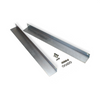 20 inch support rails made of zinc-plated steel for shock racks, shown with mounting hardware for rack case reinforcement.