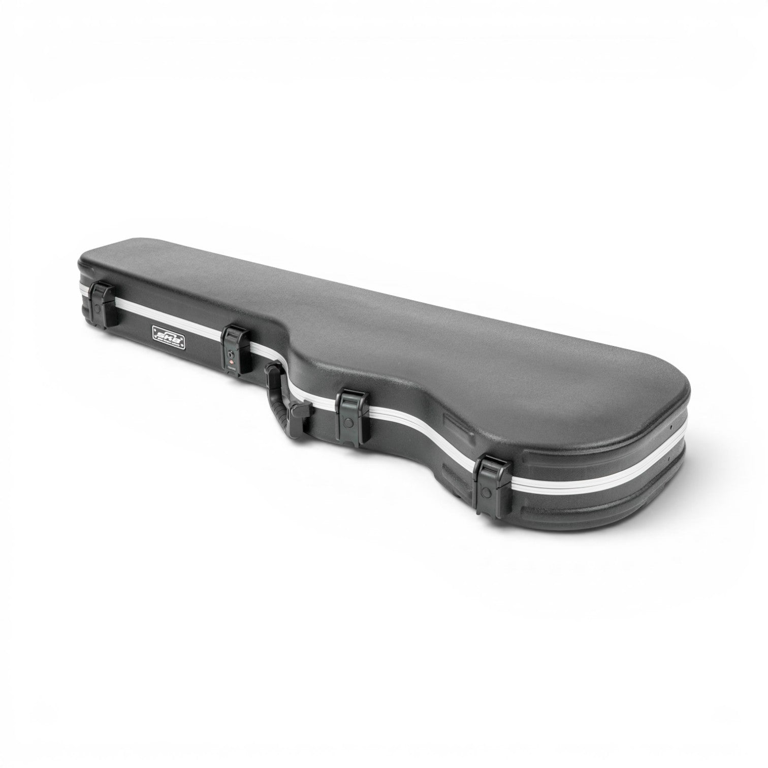 Closed Precision Jazz Bass Case with TSA Lock, showing durable exterior shell, secure latches, and molded handle for travel protection.