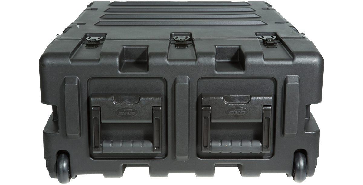 Rear view of 24-Inch Shock Rack Case showing dual heavy-duty handles and rugged exterior for military-grade transport.