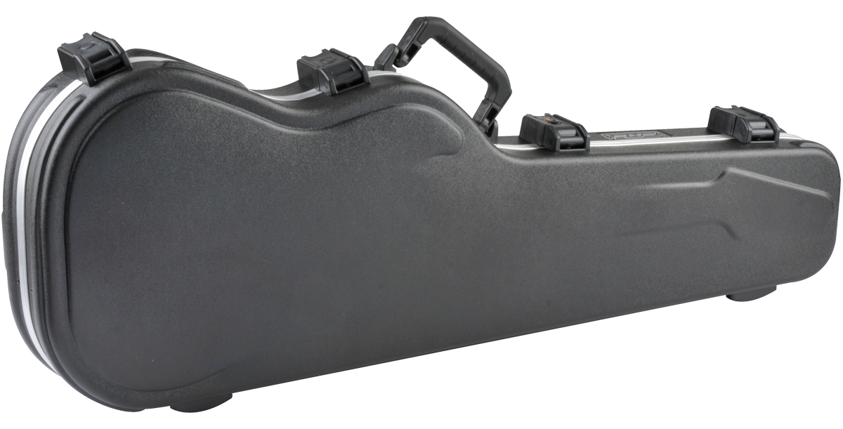 Electric Guitar Case - TSA Locks back angle emphasizing durable construction and secure TSA-approved locking system.