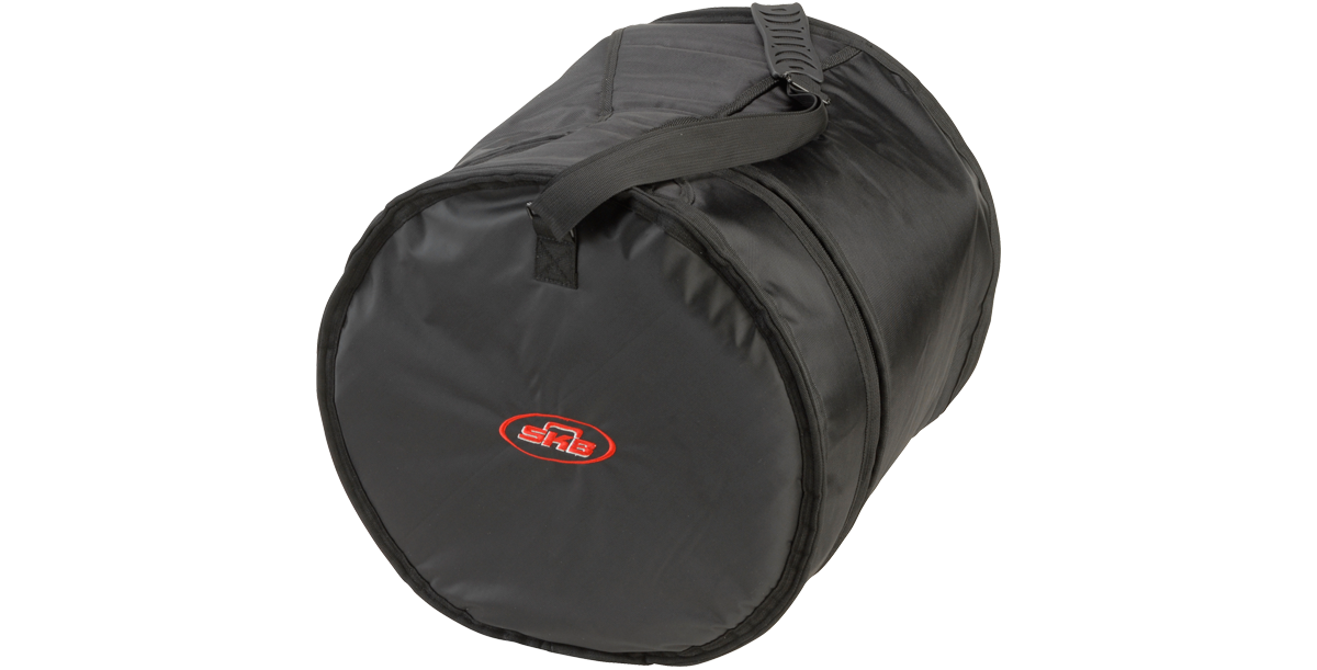 Side view of 14x14 Drum Gig Bag featuring ergonomic handle and reinforced stitching, ideal for percussion-case transport and protection.