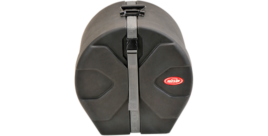 14 x 16 floor tom drum case with padded interior and durable roto-molded shell, featuring front buckle strap for secure closure.