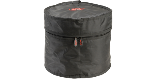 11 x 13 drum gig bag for tom in upright position, made of durable ballistic nylon with dual zippers for secure storage and transport.