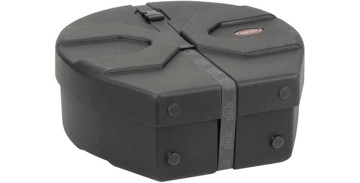 Compact cylindrical Lead/Tenor Steel Drum Case with reinforced corners and secure strap for safe drum storage and transport.