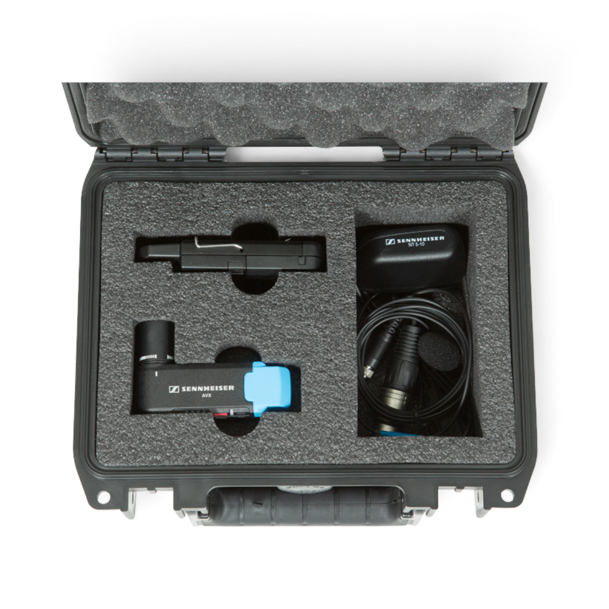 SKB Cases iSeries waterproof hard case with custom foam interior for Sennheiser AVX wireless audio system components