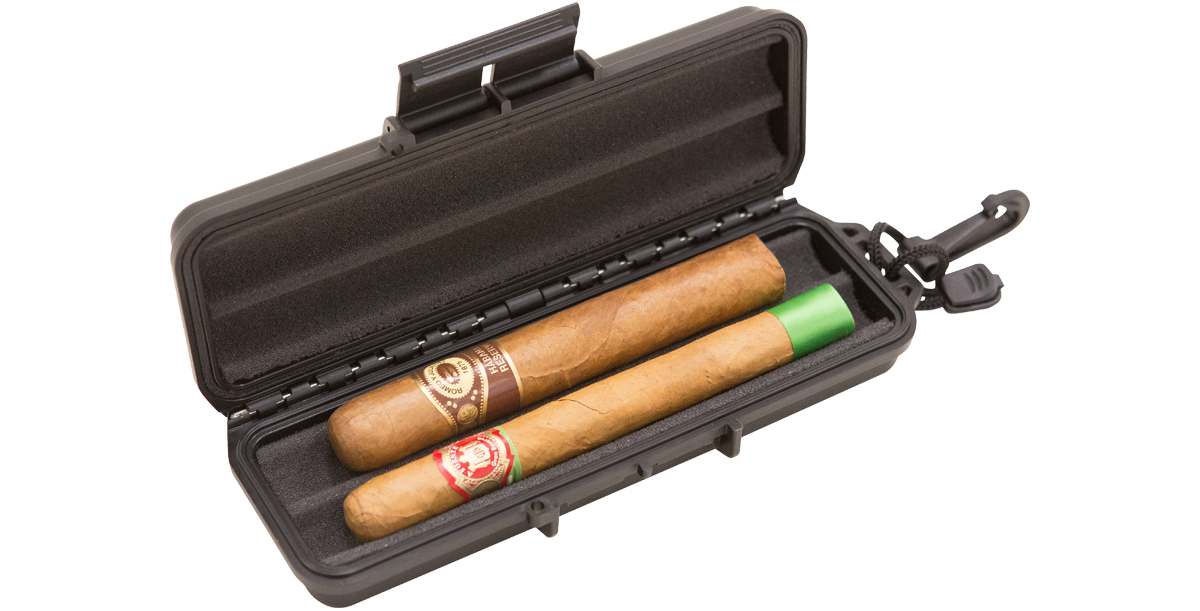 iSeries 0702-1 Cigar Case - Waterproof Design | Holds Two Cigars