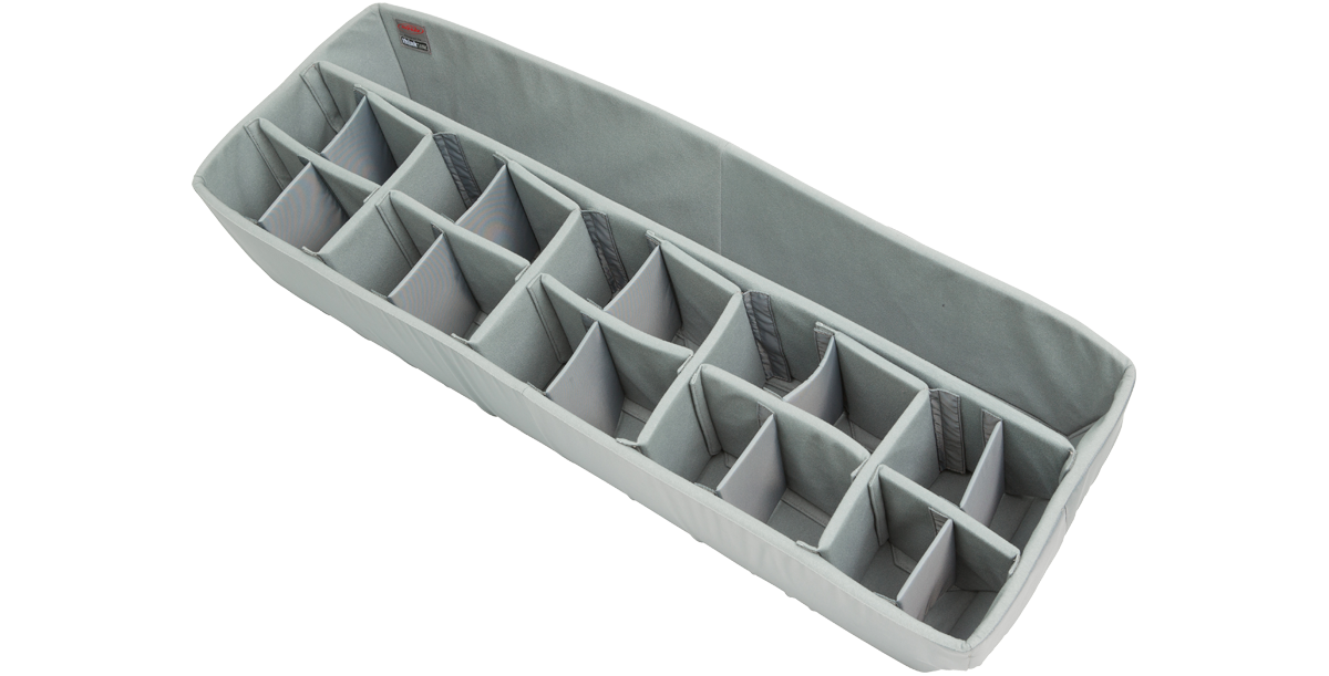 Durable Think Tank iSeries 4414-10 Divider Set featuring adjustable padded inserts for secure storage of accessories in vacuum or camera cases.
