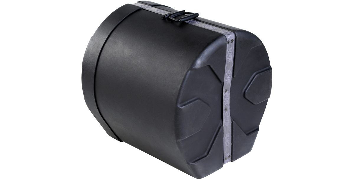 Durable 16 x 16 roto-molded drum case with reinforced edges and stackable design, perfect for tom drum transport and storage.