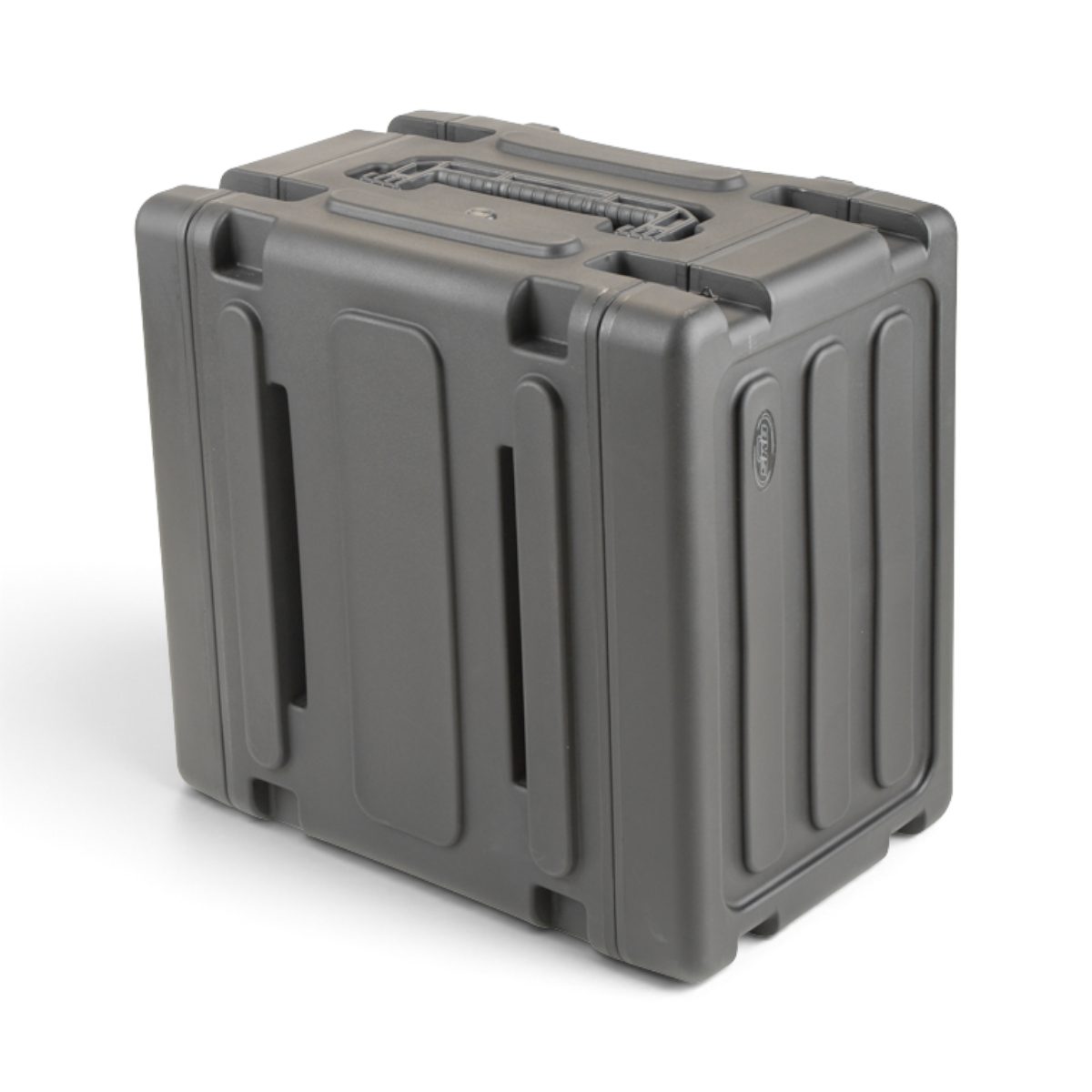 Closed view of the 20 Inch Rolling Shock Rack featuring rugged exterior and compact design for secure storage and easy stacking.